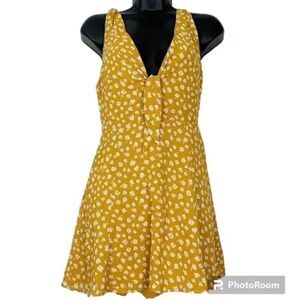 ✨ Reformation Nola Sz. 12 Dress La Brea Tie Shoulder Yellow Floral✨